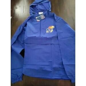 Men's Champion Blue KU Jayhawks Tailgate Packable Half-Zip Jacket Small